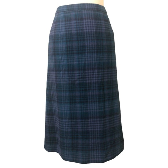 Vintage Pendelton Womens Skirt 100% Wool Plaid Pleated Size 34 Blue‎ Purple - Picture 4 of 5